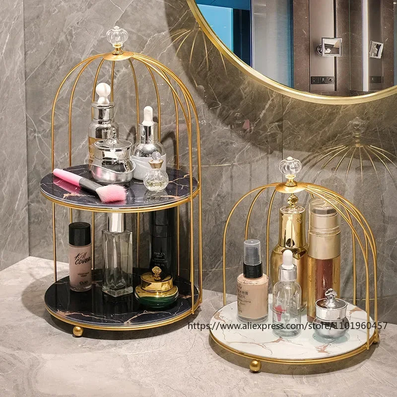 2-Tier Golden Vanity Cage