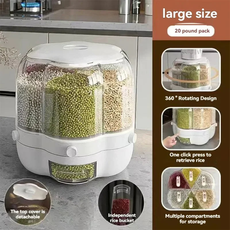 10 Kg Rotating Flower Shape Cereal Dispenser