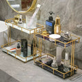 2-Tier Rectangular Golden Vanity Stand