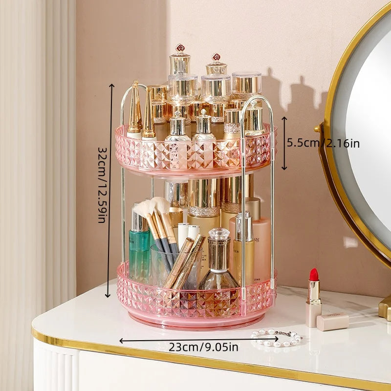 3 Layer Rotating Cosmetic Organizer Rack