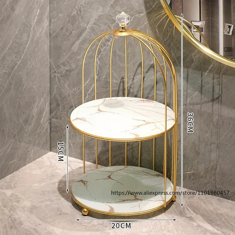 2-Tier Golden Vanity Cage