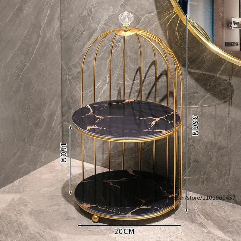 2-Tier Golden Vanity Cage