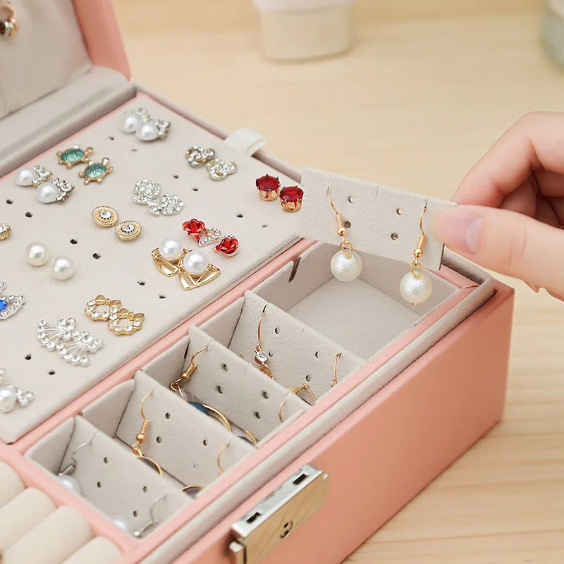 2 Layer Leather Jewellery Organizer