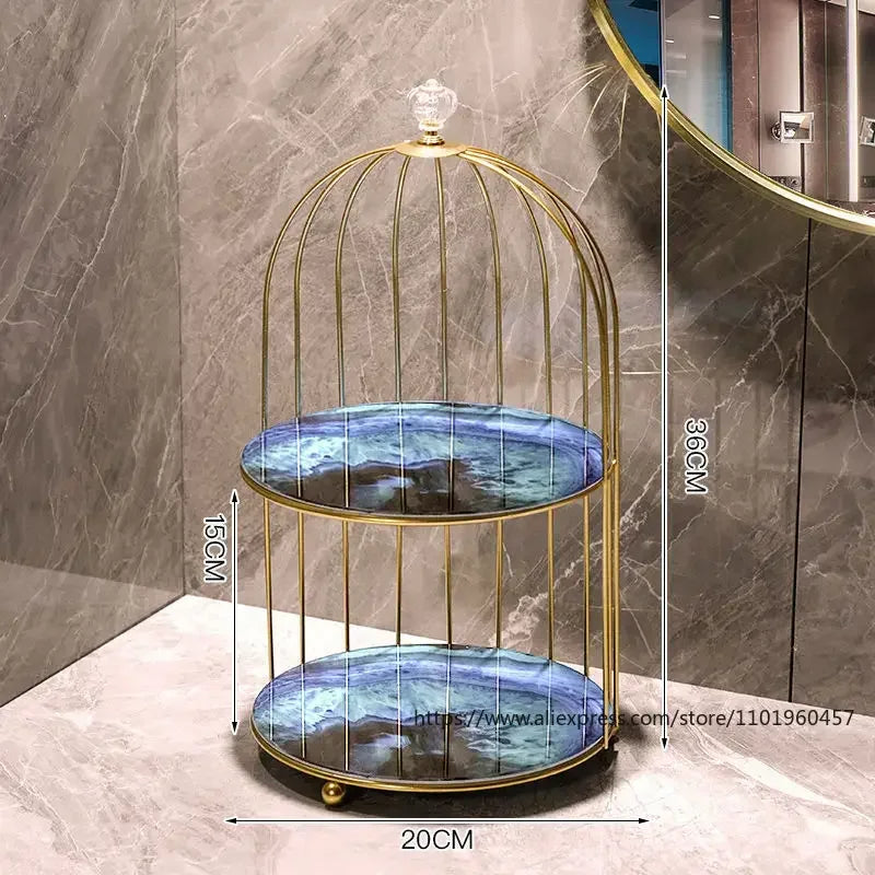 2-Tier Golden Vanity Cage