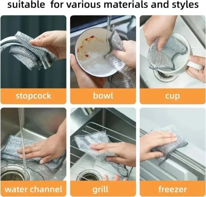 10 Pcs Steel Wire Cleaning Cloth