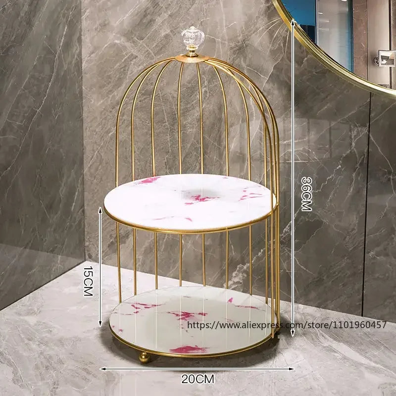 2-Tier Golden Vanity Cage