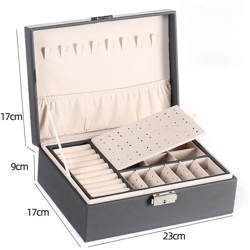 2 Layer Leather Jewellery Organizer
