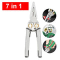 8 in 1 Stainless Steel Wire Stripping Needle Nose Pliers Non-slip Multi-function Wire Stripper with Electricity Tester Function